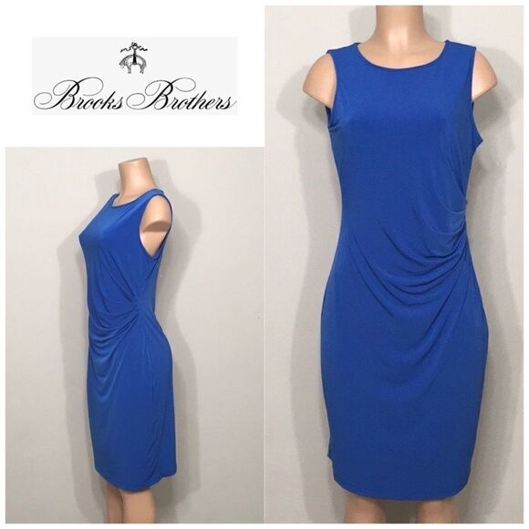 Brooks Brothers blue ruched dress. NWOT - Picture 1 of 5